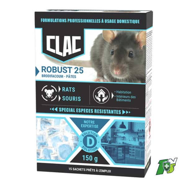 Raticide Professionnel Robust 25 : Élimination Puissante des Rats et Souris